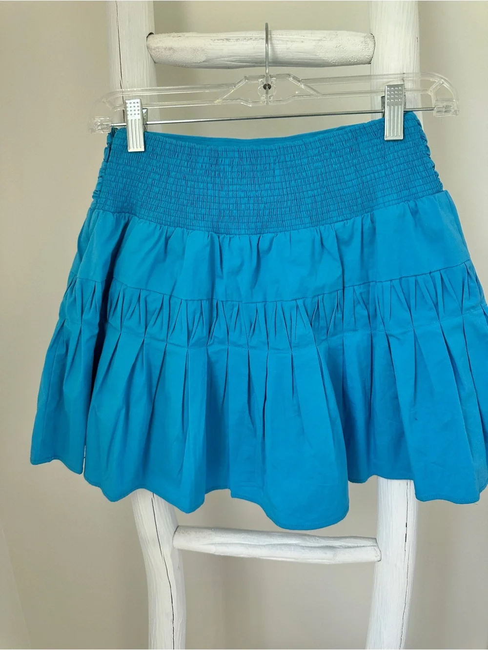 Ramy Brook Kimmy Skirt Vibrant Turquoise Tiered Skater Mini Skirt Size Medium
